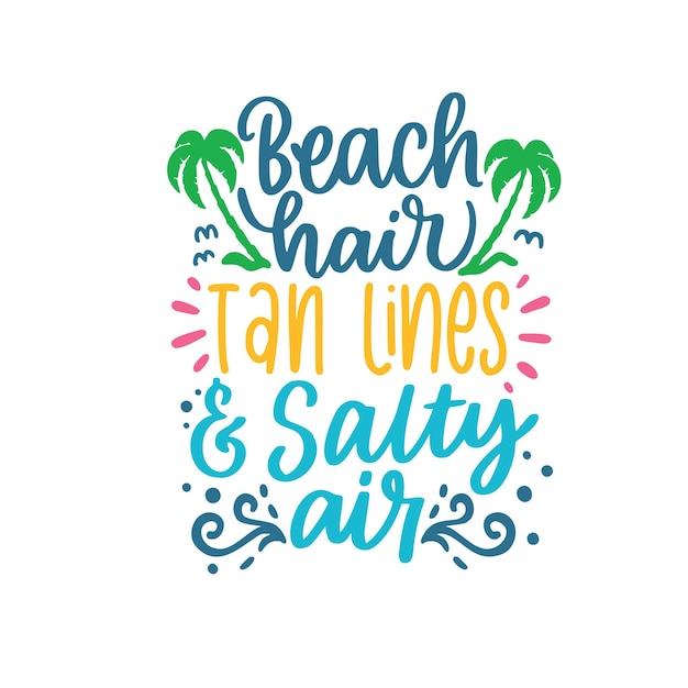 Vector summer and beach svg cut files design