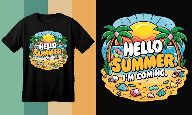 Vector summer beach t shirt design