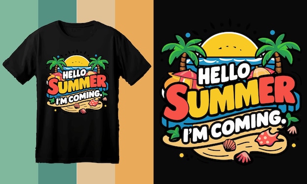 Vector summer beach t shirt design