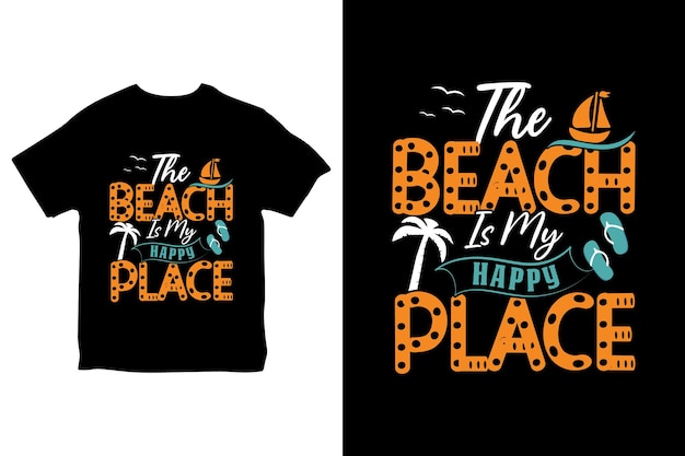 여름 해변 티셔츠