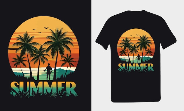 Summer beach vacation tshirt vector design