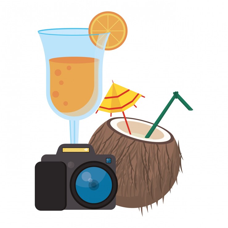 Vector summer and beach vacations cartoons