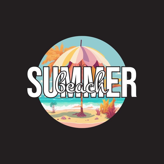 summer beach vector illustration t shirt design