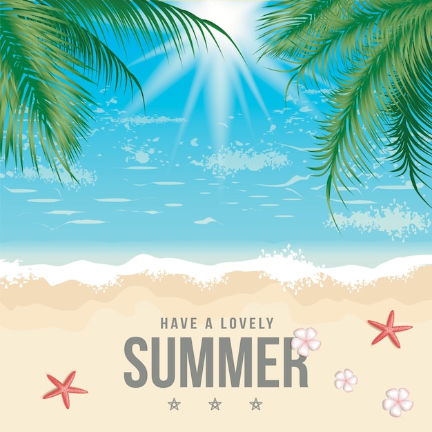 Summer Beach Vector Illustration