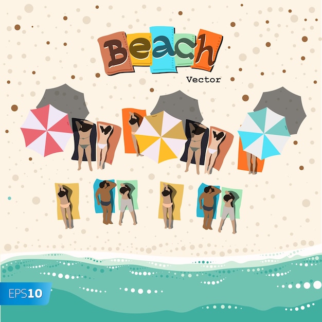 Vector summer beach vector image