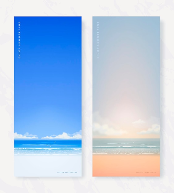 Summer beach vertical banners