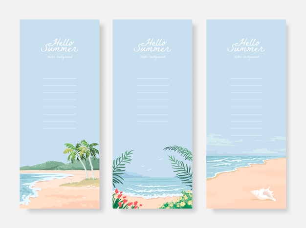 Vector summer beach vertical banners