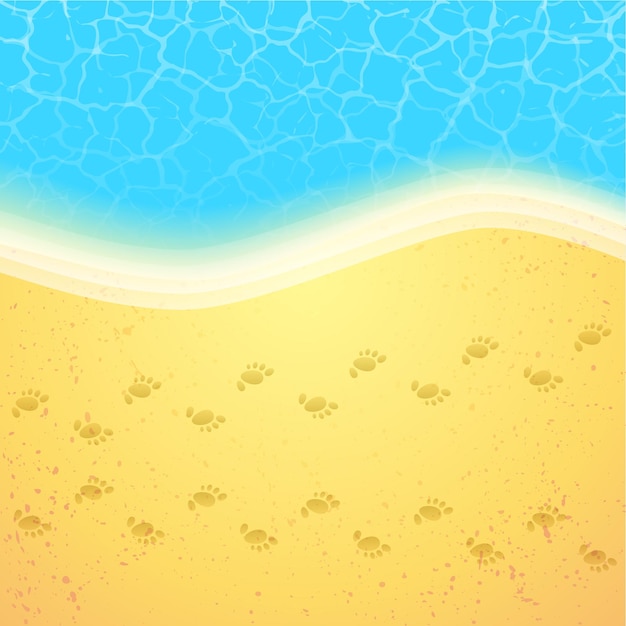 Vector summer beach with steps