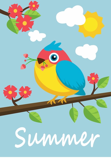 Vector summer bird