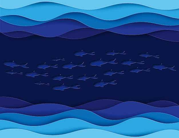 Vector summer blue wave curve water ripple background