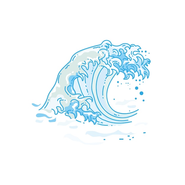 Vector summer blue wave curve water ripple background