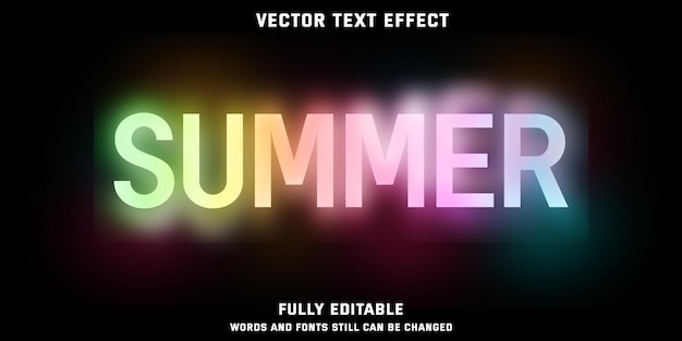 summer blur Editable text effect