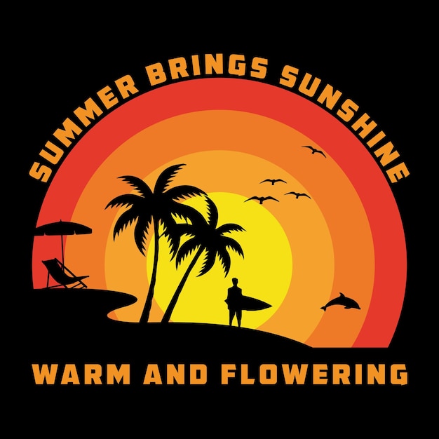 Summer Brings sunshine warm and floweting