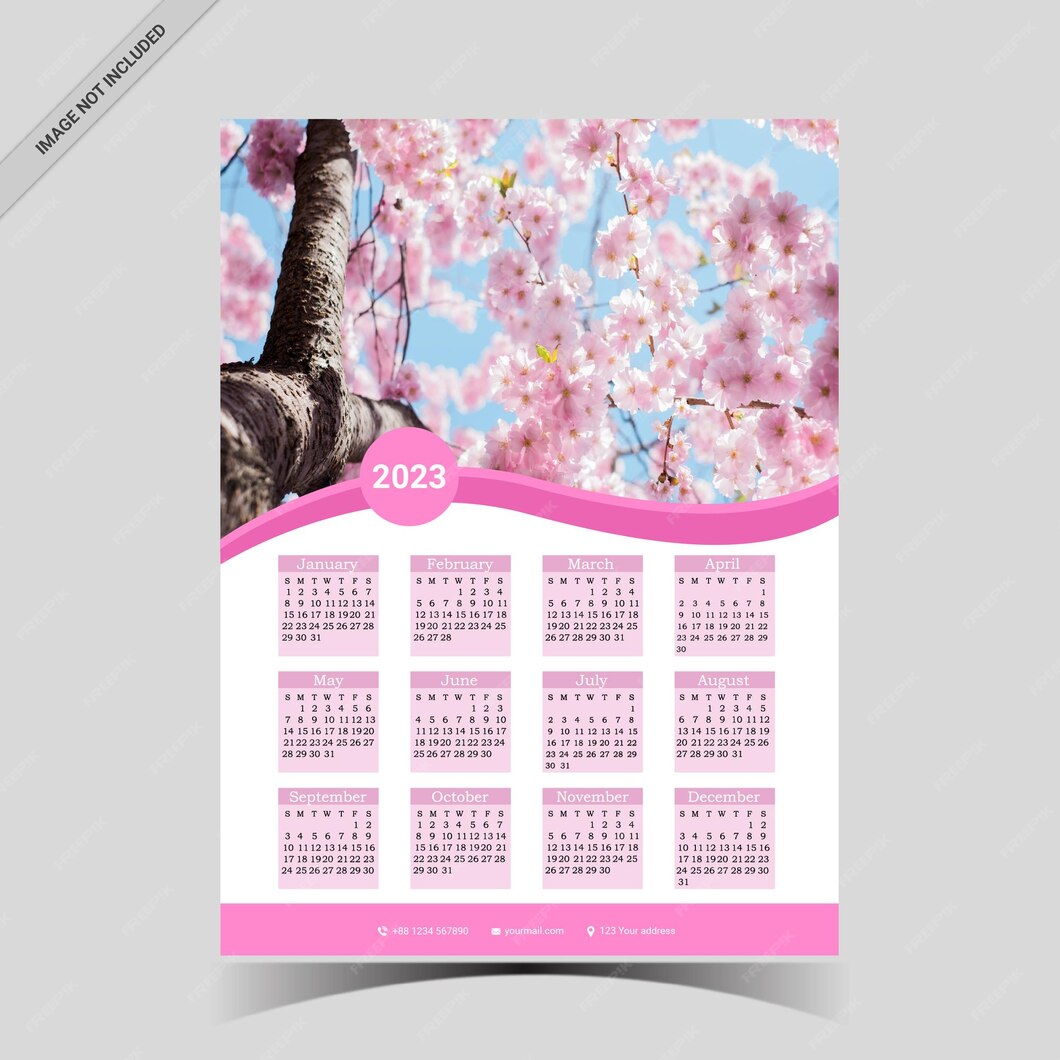 Premium Vector Summer calendar template 2023