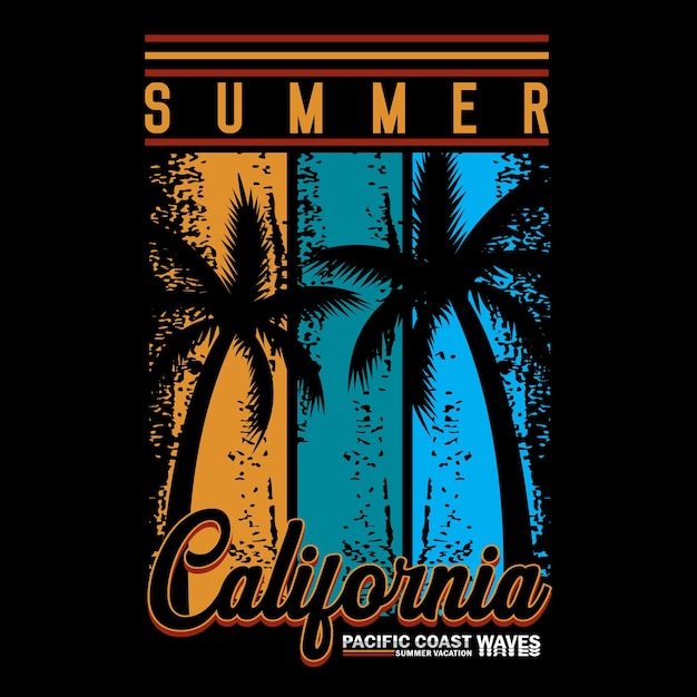 summer california pacific coast illustration vector