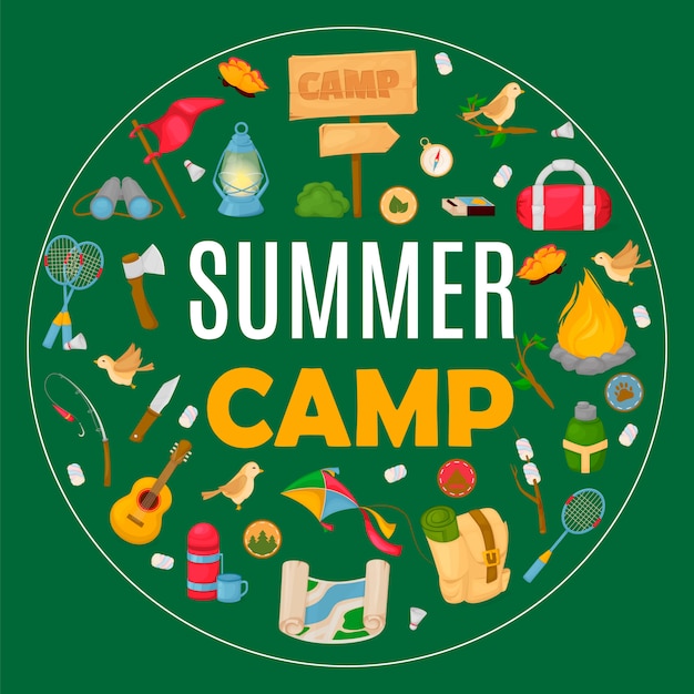 Vector summer camp banner