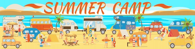 Summer camp on beach