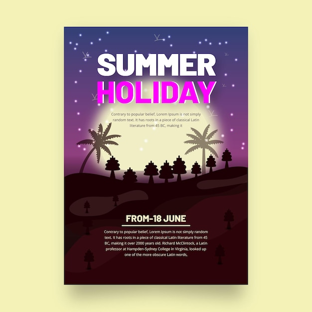 Vector summer camp flyer layout season poster vector template