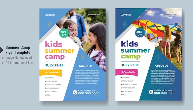 A Summer Camp Flyer Template For Kids Vacation