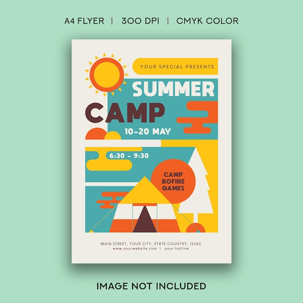 Vector summer camp flyer