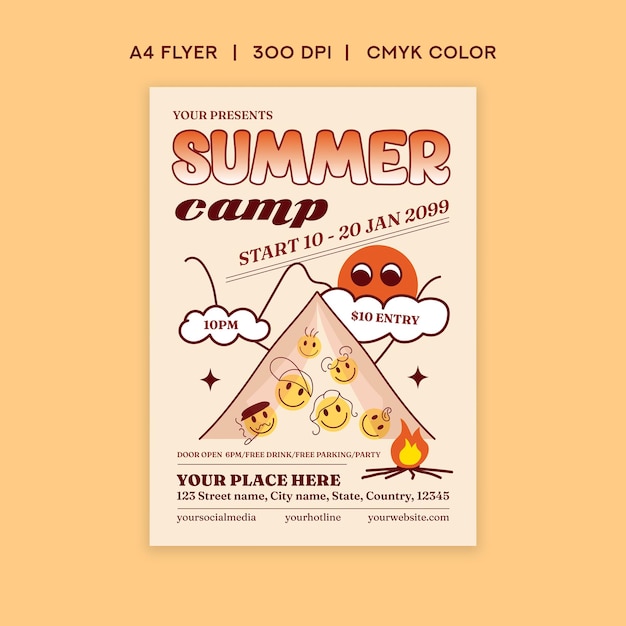 Vector summer camp flyer