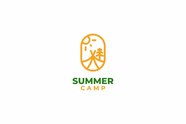 Summer camp icon logo design