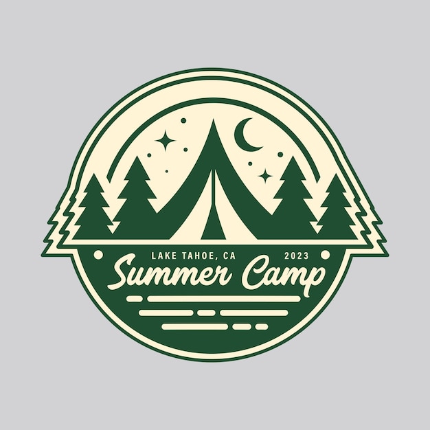 Vector summer camp logo vector design concept