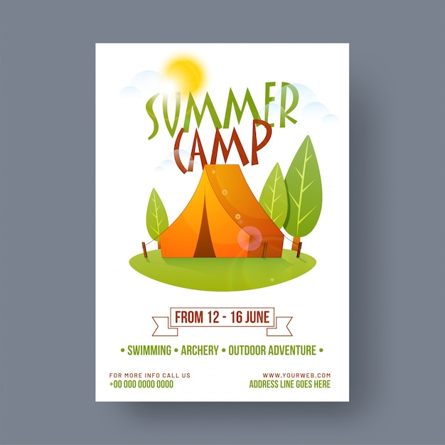 Vector summer camp poster