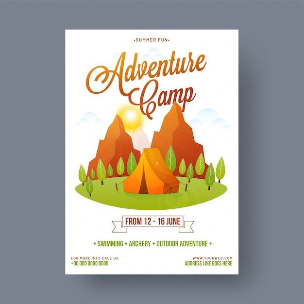 Vector summer camp poster