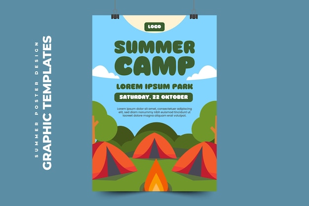 Summer Camp Season Graphic template Simple and Elegant Design