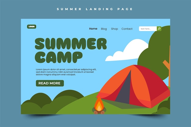 Summer camp season graphic template simple and elegant design