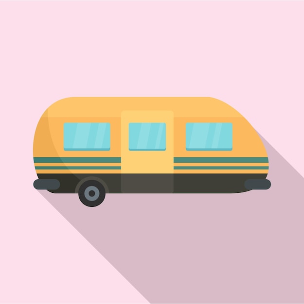 Summer camp trailer icon Flat illustration of summer camp trailer vector icon for web design