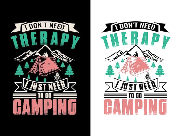 Summer and Camping T shirt design