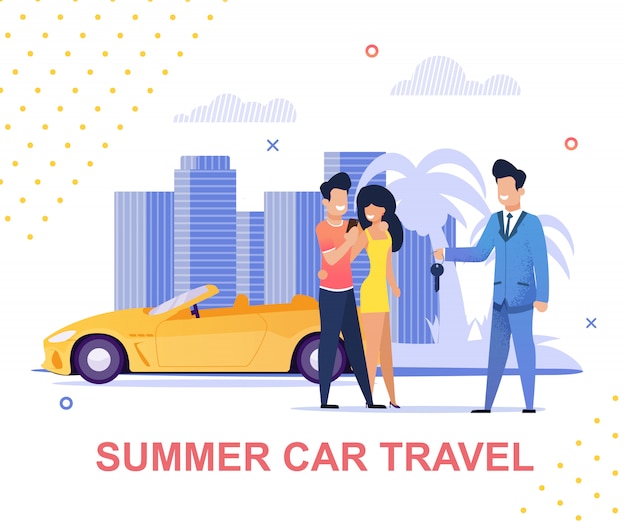 Summer car travel en carsharing service banner