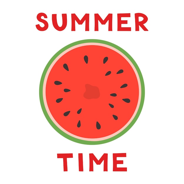 Summer card fetta di anguria concetto di frutta e bacche estive