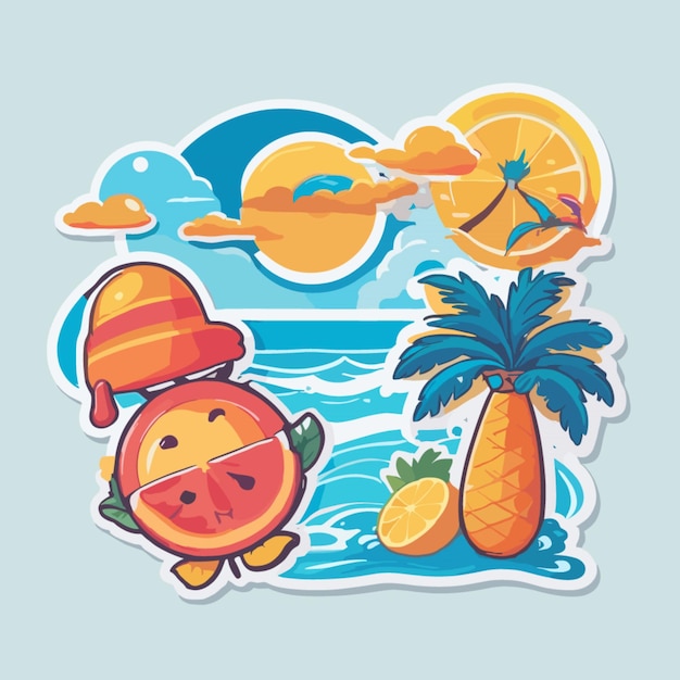 Vector summer cartoon vector