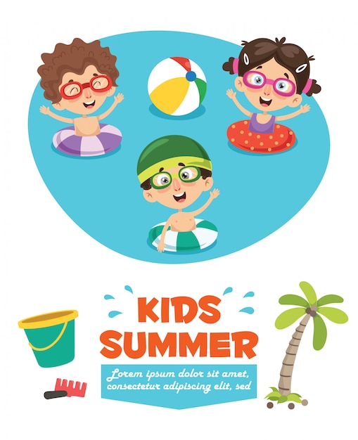 Summer children banner