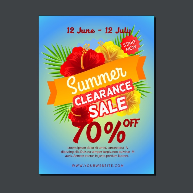 Vector summer clearance sale hibiscus