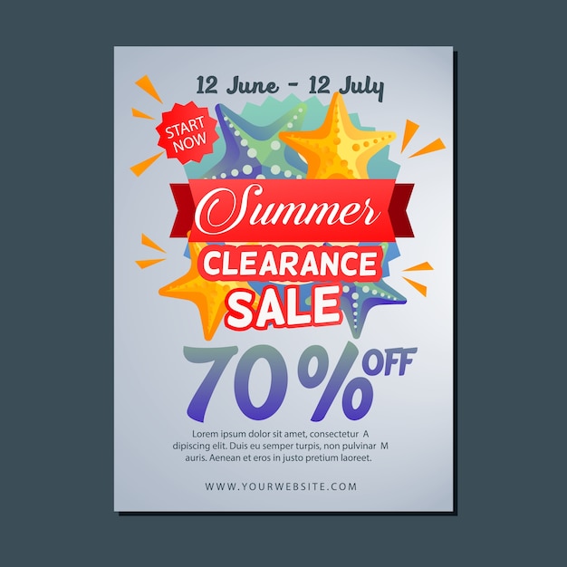 summer clearance sale starfish theme