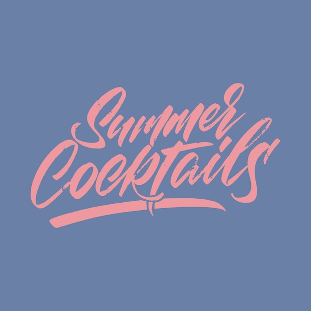 Design per cocktail estivi in stile lettering. illustrazione vettoriale.