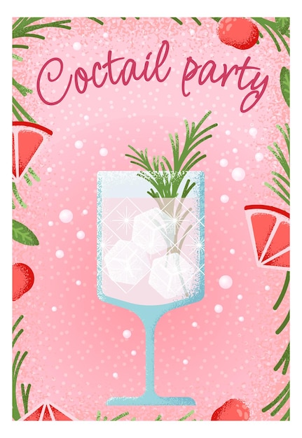 Vector summer cocktail party banner summer flyer template vector illustration