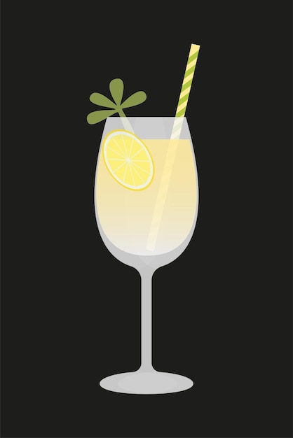 Summer cocktail soft and alcohol drink vector illustration