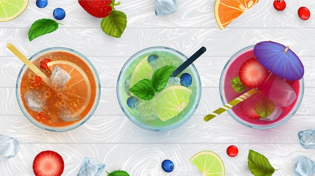 Summer cocktails background