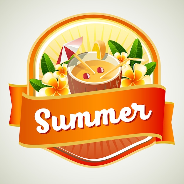 Summer coconut badge