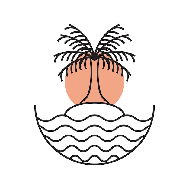 Vector summer coconut logo