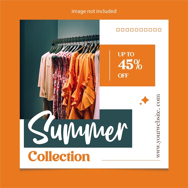 Summer collection social media post square banner template