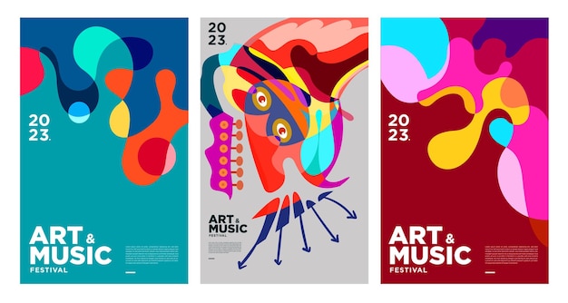 Summer Colorful Art and Music Festival Poster and Cover Template 2023