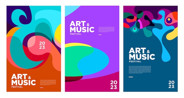 Summer Colorful Art and Music Festival Poster and Cover Template 2023