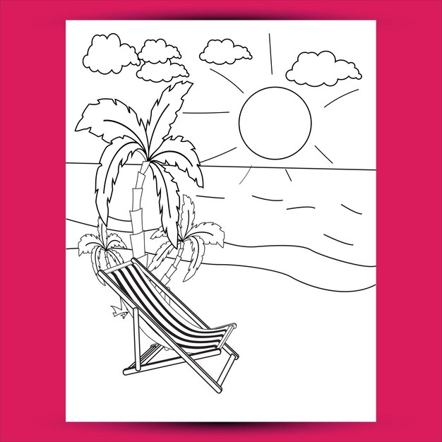 Vector summer coloring page