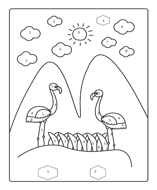 Vector summer coloring pages for kids